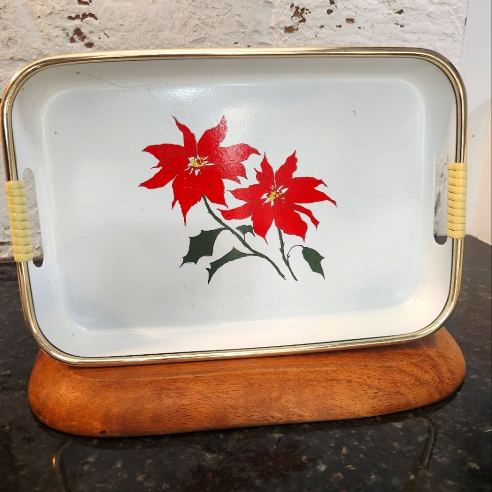 Christmas / Holiday Poinsettia Tray